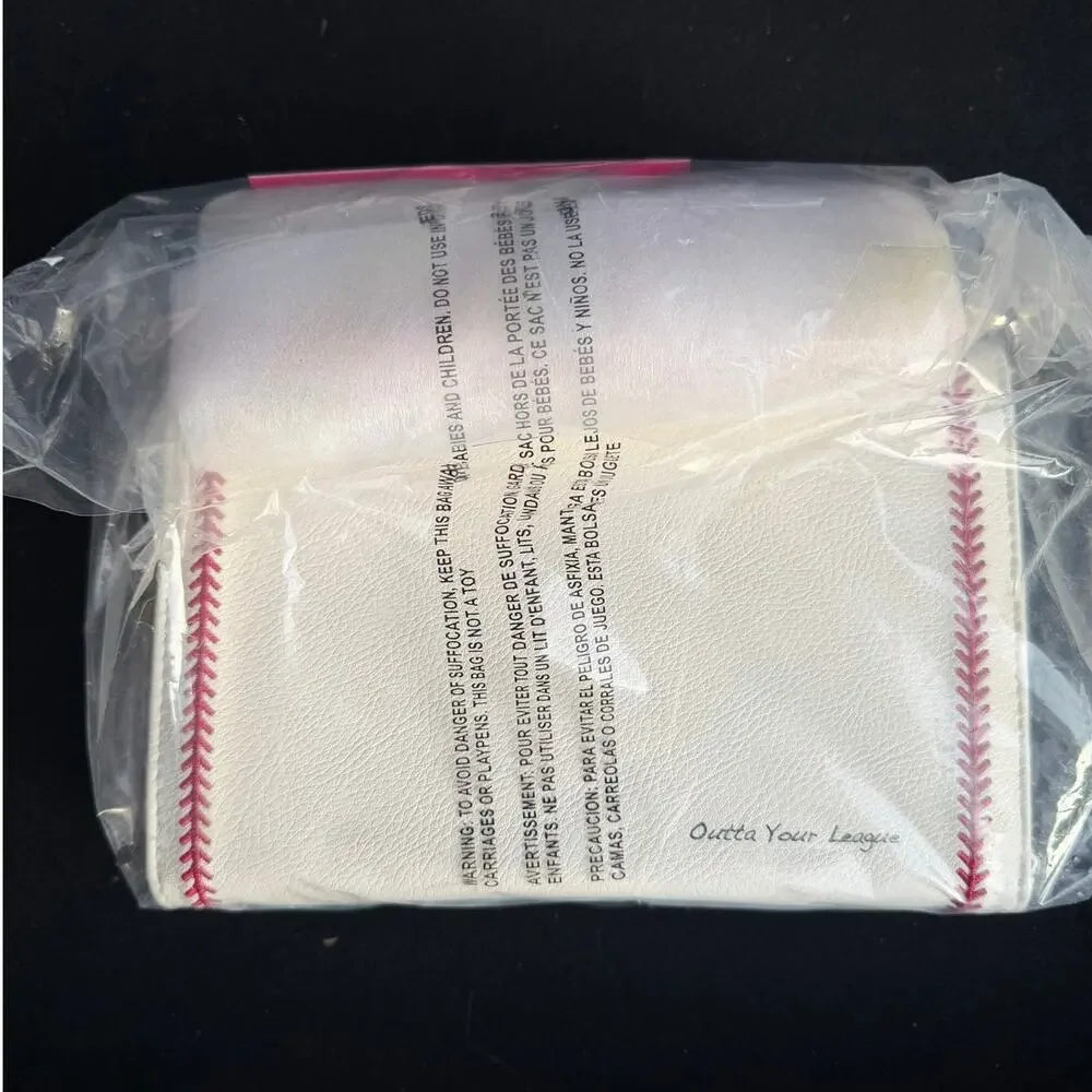 Betsey Johnson Grand Slam Baseball Wallet Crossbody Cream NWT